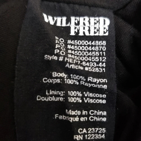 WILFRED FREE Mini Shift Dress Aritzia Teigen Black Short Sleeve Pullover - Picture 5 of 6